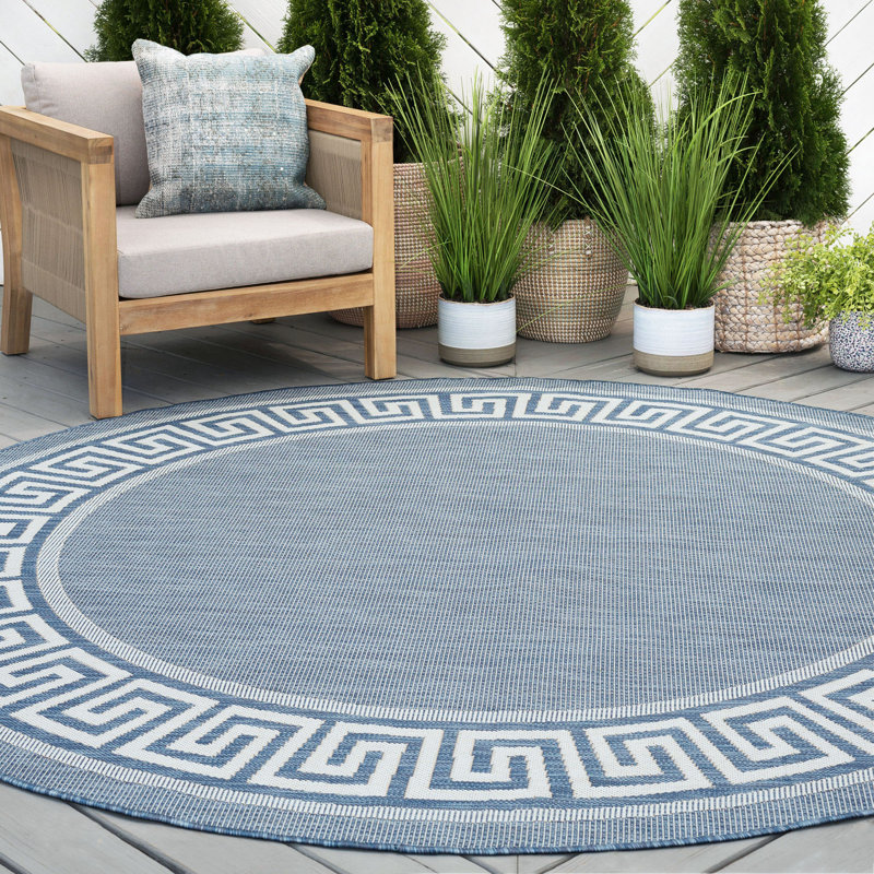Beachcrest Home Drusilla Flatweave Blue Indoor/Outdoor Rug & Reviews